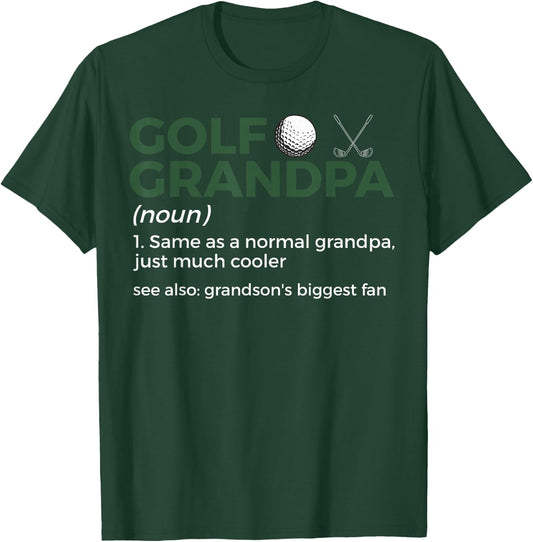 Golf Grandpa Definition Golfing Grandson's Biggest Fan T-Shirt - T-Shirt | Forest