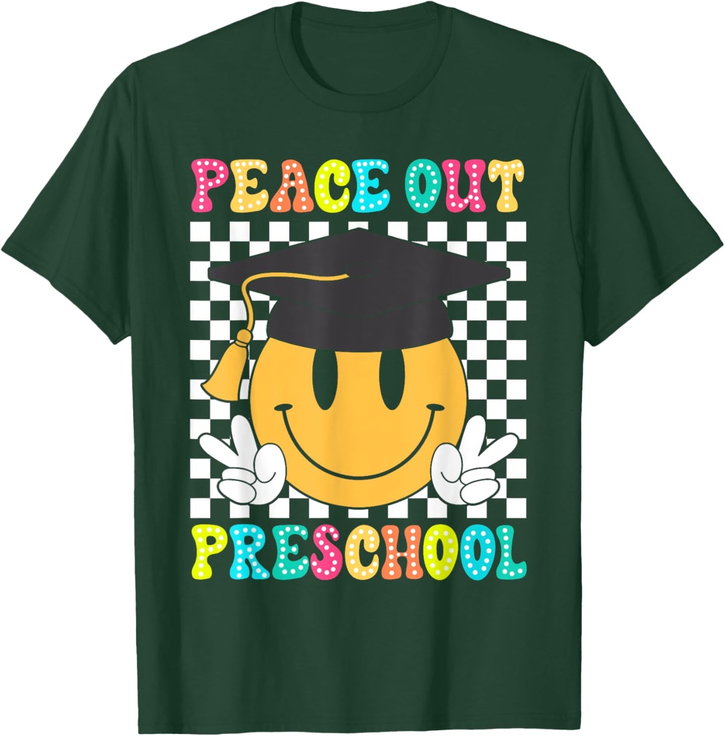 Peace Out Preschool Graduation Class Of 2024 Kid Boy Girl T-Shirt - T-Shirt | Forest