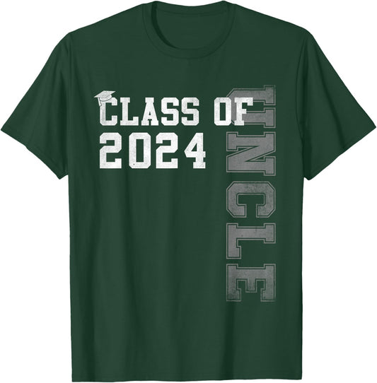 Uncle Senior 2024 Proud Uncle Of A Class Of 2024 Graduate T-Shirt - T-Shirt | Forest