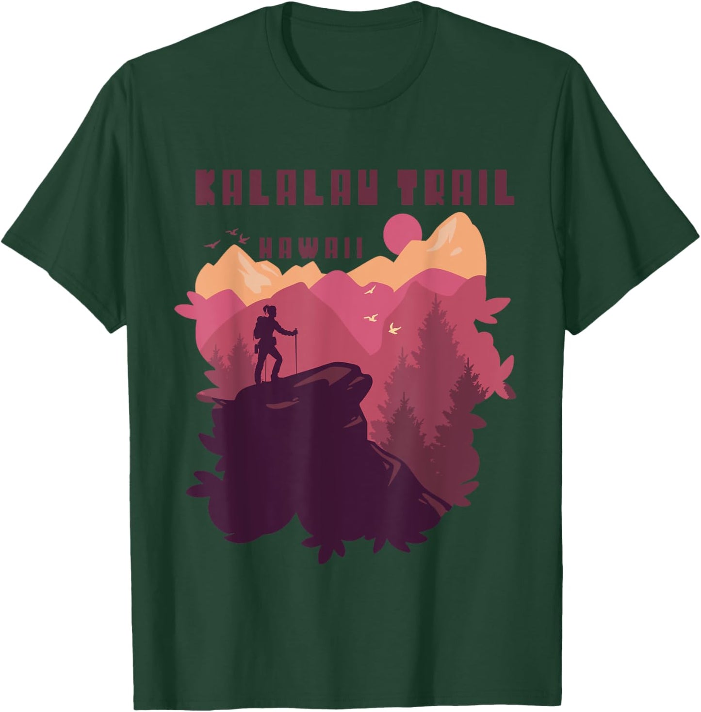 Hawaii Mountain Camping Kalalau Trail Nature Hiking T-Shirt - T-Shirt | Forest
