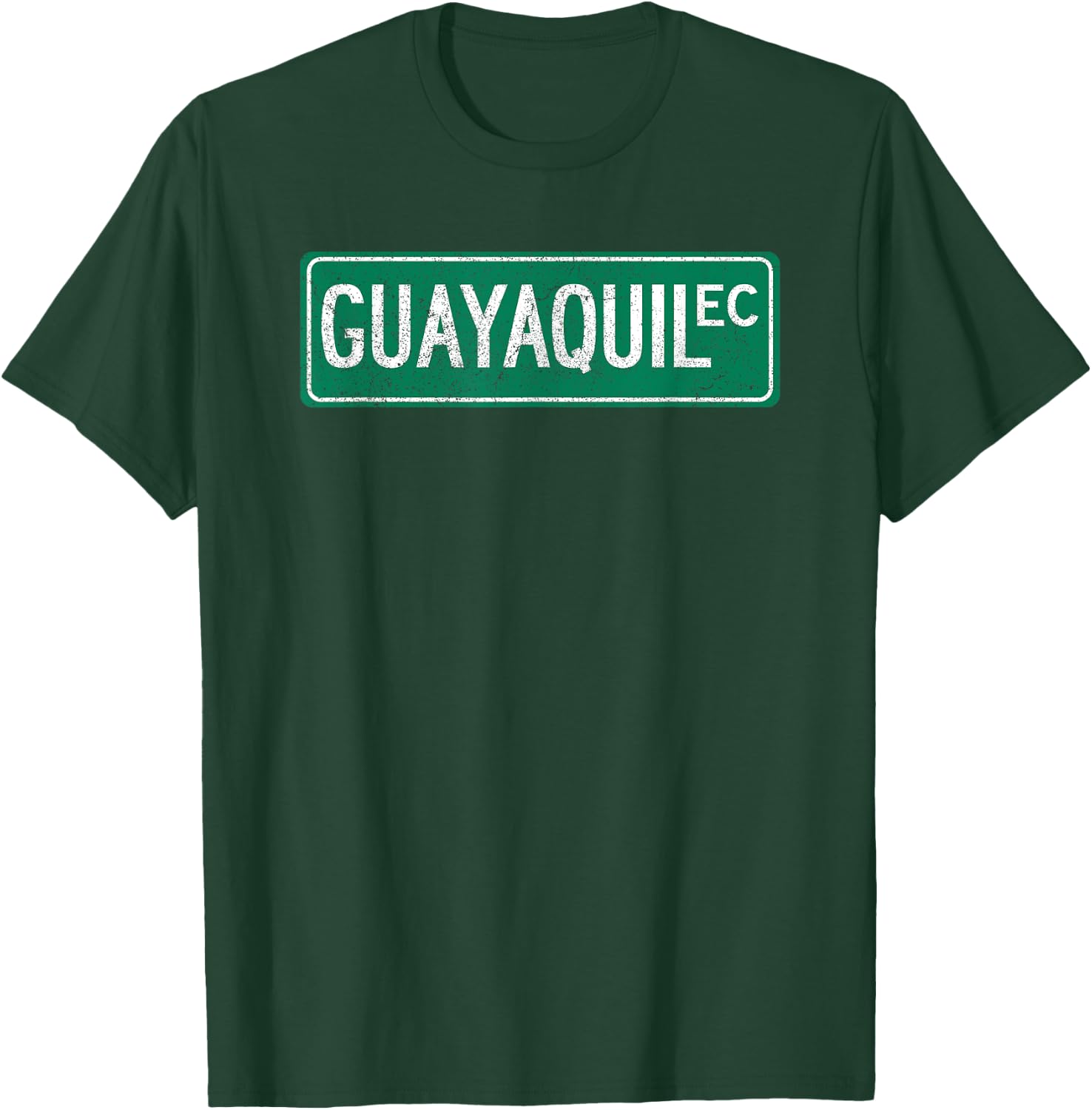 Retro Guayaquil, Ecuador Street Sign T-Shirt - T-Shirt | Forest