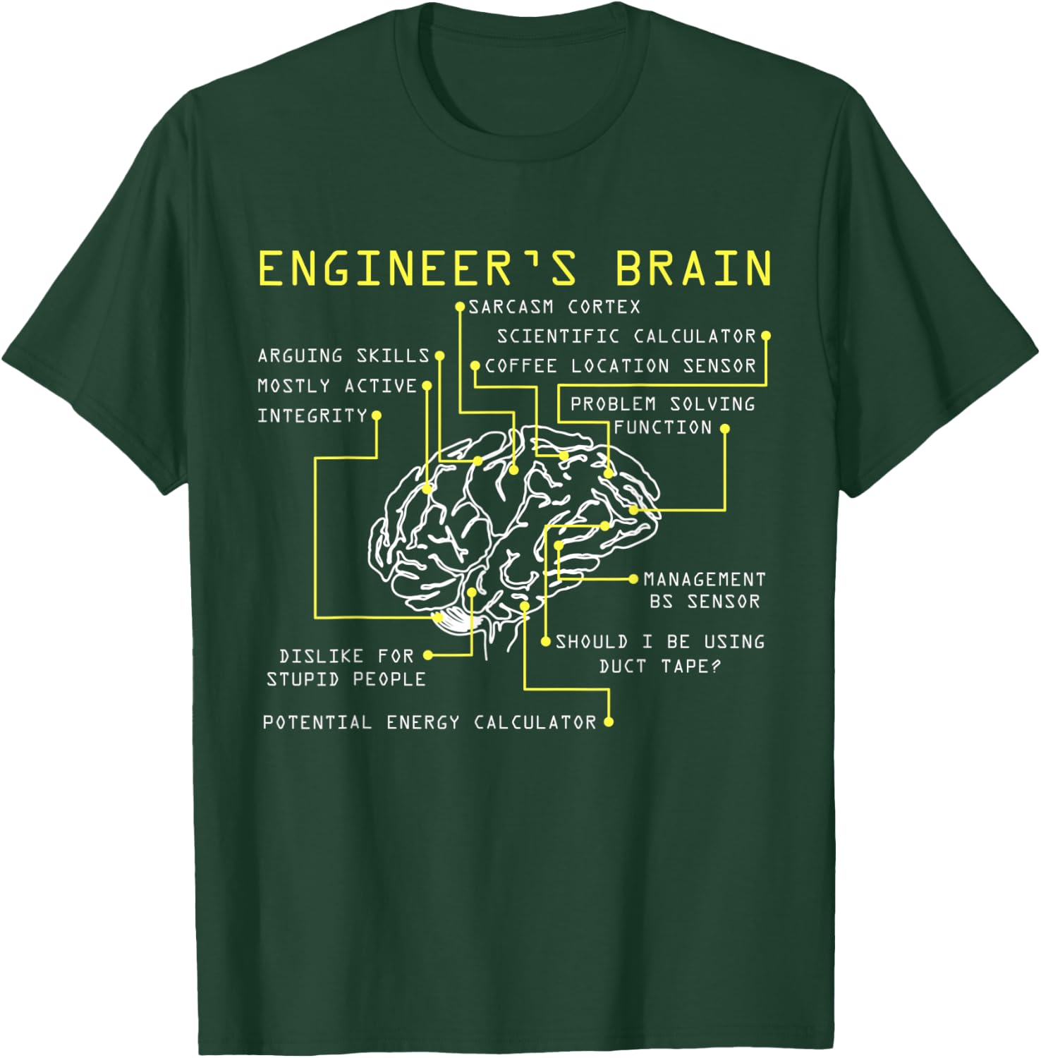 Engineer´s Brain Engineer Gift Engineering Process T-Shirt - T-Shirt | Forest