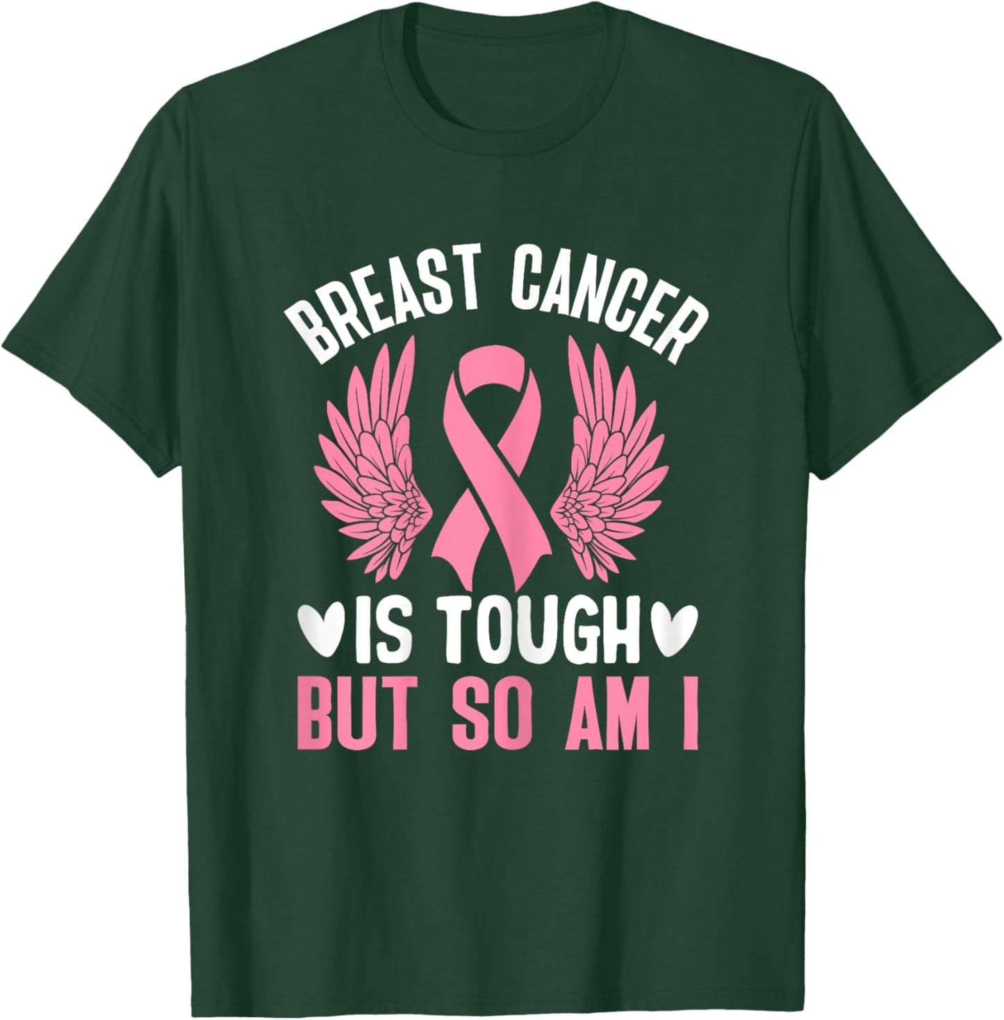 Pink Ribbon Breast Cancer Awareness Breast Cancer Survivor T-Shirt - T-Shirt | Forest