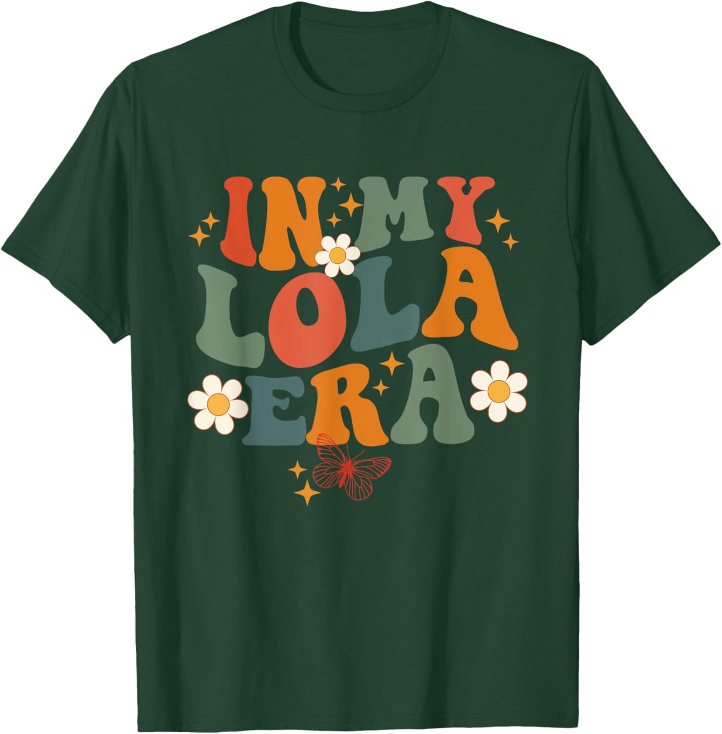In My Lola Era Retro Groovy Family For Grandma Mother's Day T-Shirt - T-Shirt | Forest