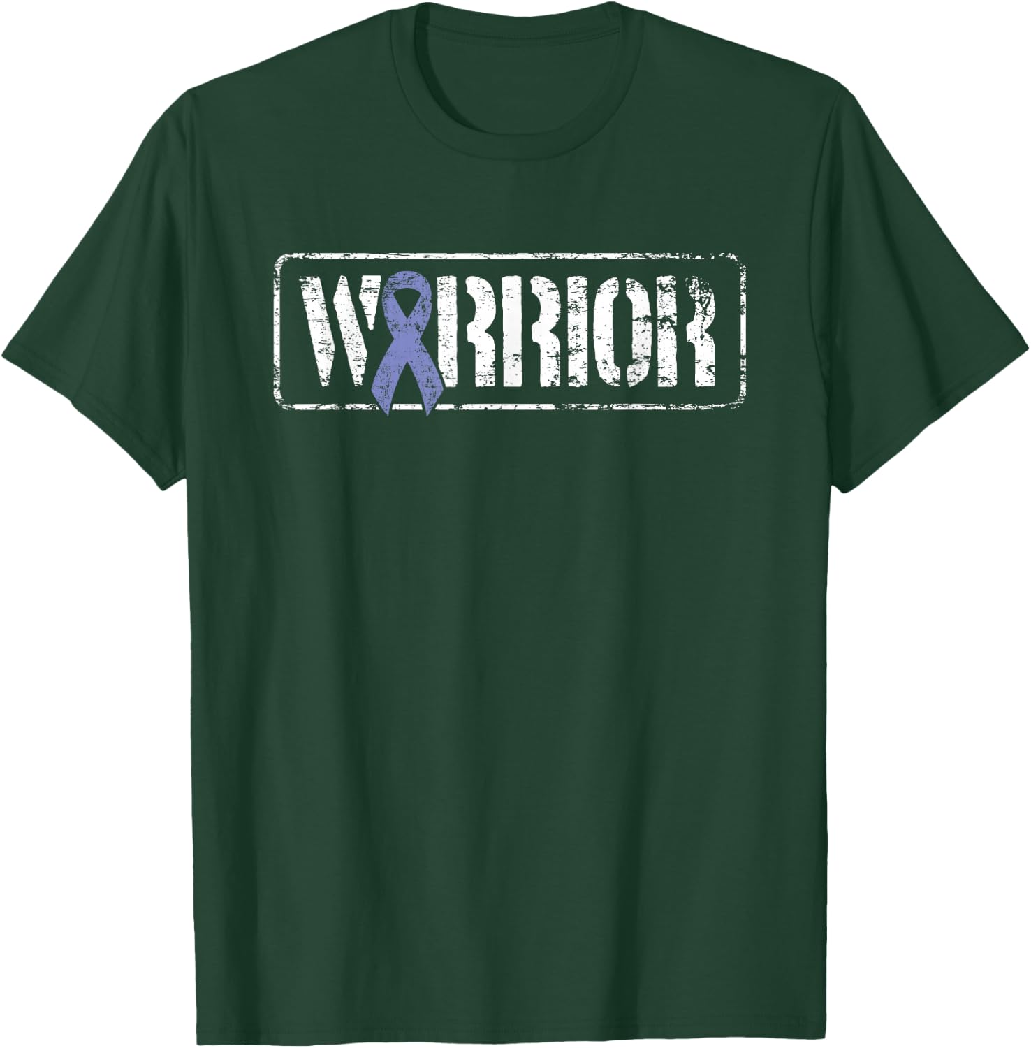 Stomach Cancer Warrior - Periwinkle Military Style Ribbon T-Shirt - T-Shirt | Forest