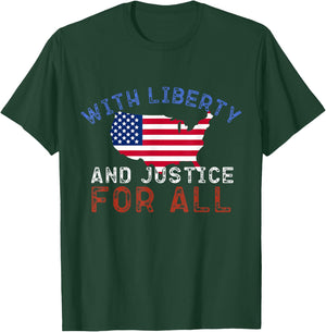 With Liberty And Justice For All T-Shirt - T-Shirt | Forest