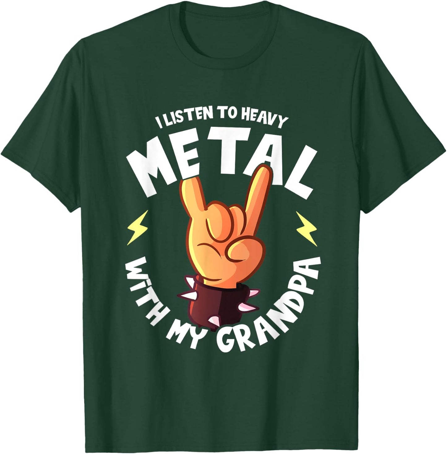 I listen to Heavy Metal with my Grandpa I Funny Kids T-Shirt - T-Shirt | Forest