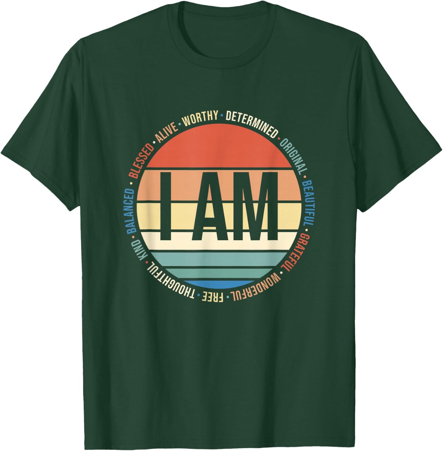 70s Retro Positive Affirmations Self Care Gift Mental Health T-Shirt - T-Shirt | Forest