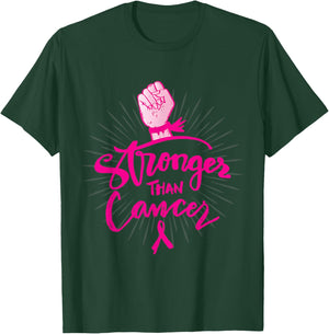 Stronger Than Breast Cancer Awareness Month Pink Ribbon T-Shirt - T-Shirt | Forest