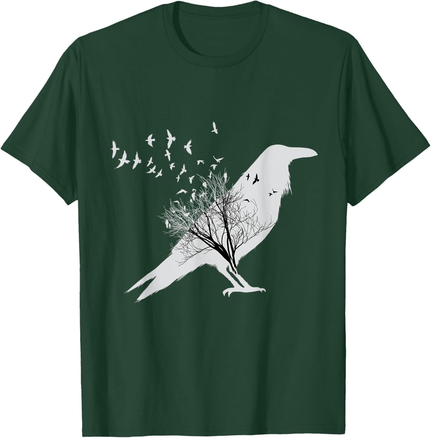 Black Crow Bird T-Shirt - T-Shirt | Forest