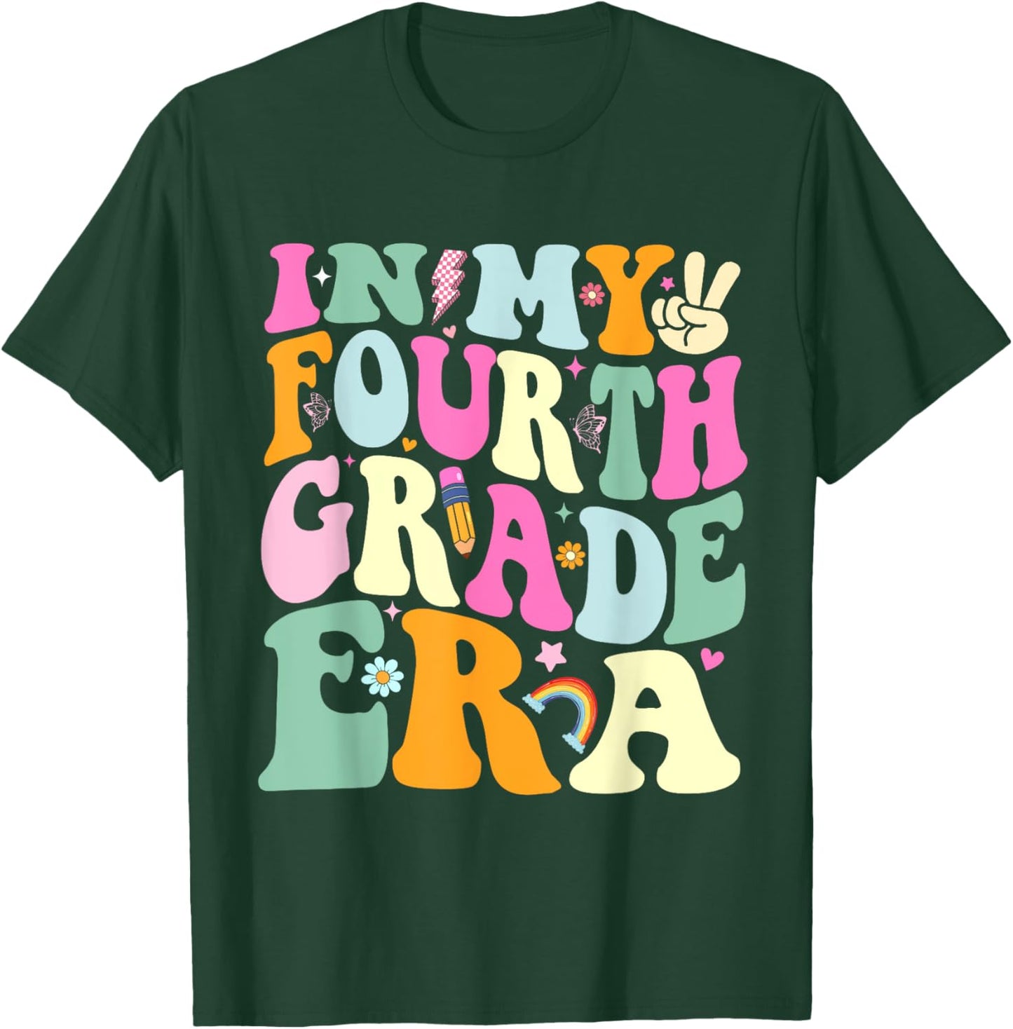 In My Fourth Grade Era 4th Grade Girl Teacher Back to School T-Shirt - T-Shirt | Forest