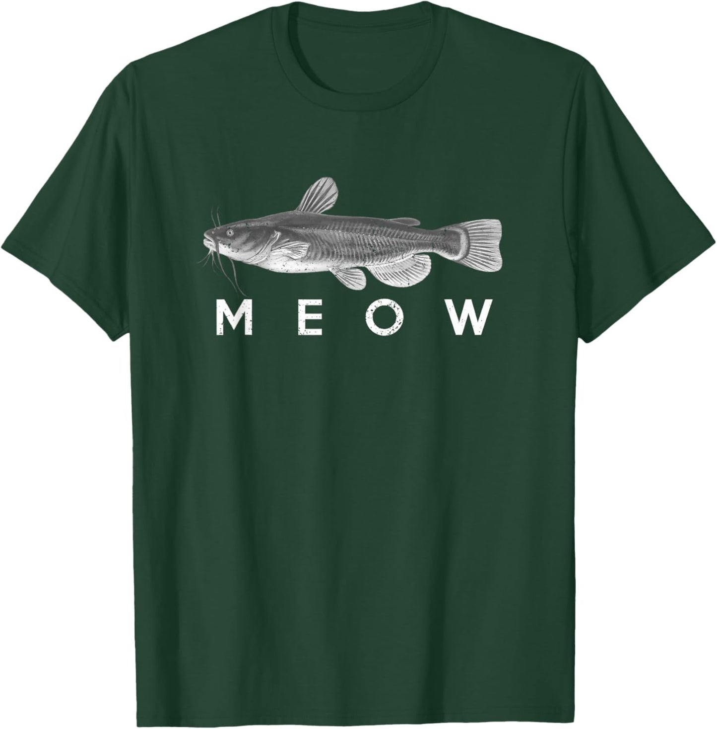Catfish Shirt Meow Funny Catfishing Fishing Fisherman T-Shirt - T-Shirt | Forest