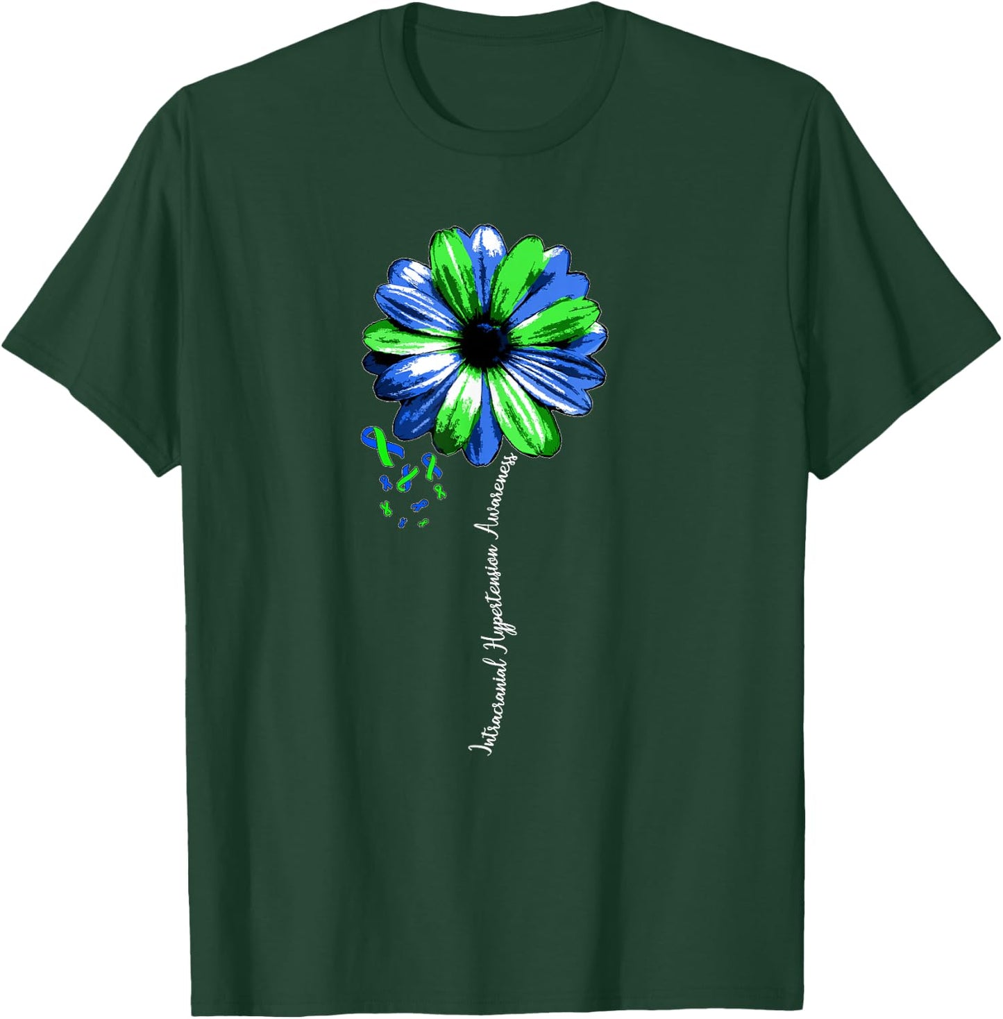 Intracranial Hypertension Awareness Shirt Warrior Pretty T-Shirt - T-Shirt | Forest