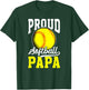 Proud Softball Papa Of A Softball Player Papa T-Shirt - T-Shirt | Forest