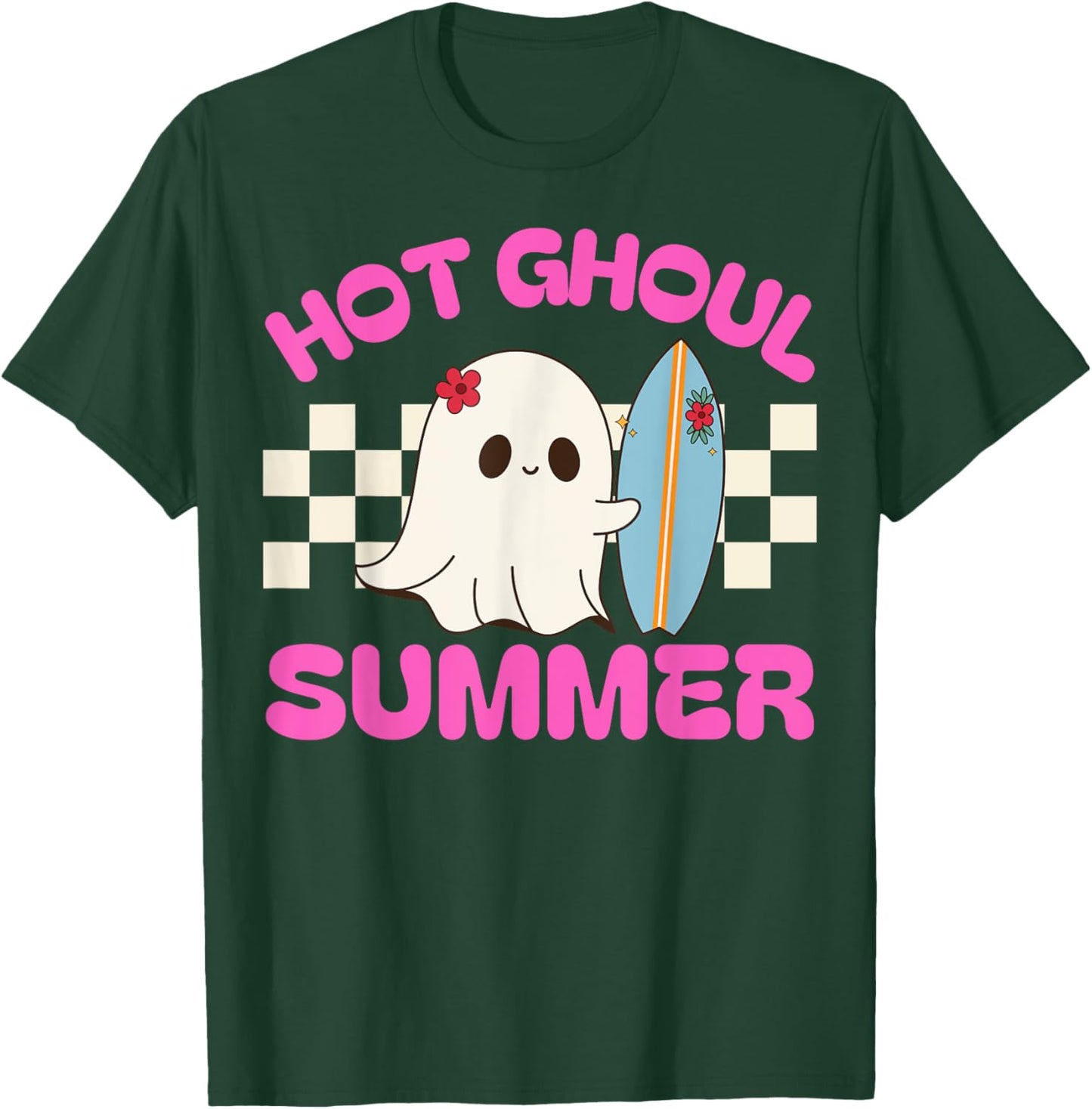 Funny Hot Ghoul Summer Ghost Spooky Beach Halloween Men Women T-Shirt - T-Shirt | Forest