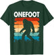 Onefoot | Leg Amputee Recovery Bigfoot | Funny Retro Sunset T-Shirt - T-Shirt | Forest