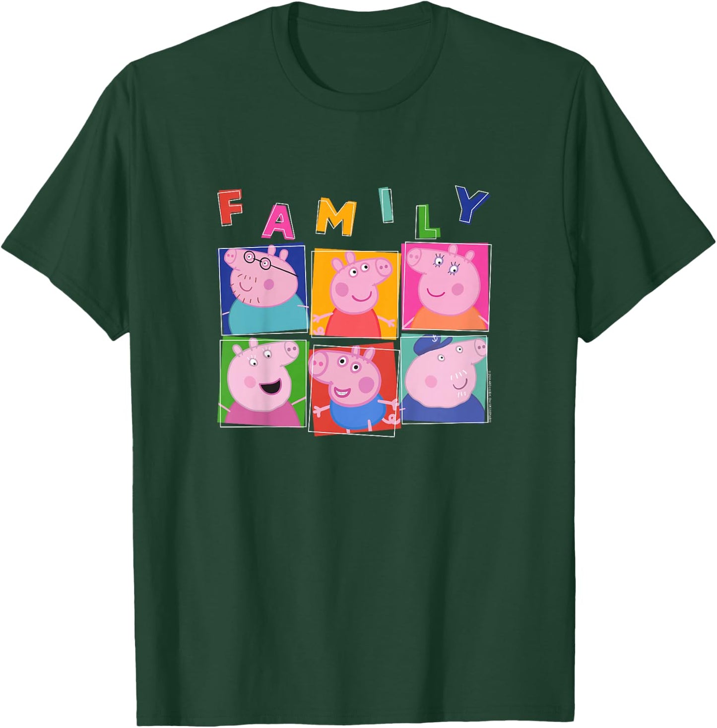 Peppa Pig Family Portrait Panels T-Shirt - T-Shirt | Forest