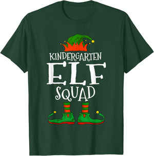 Kindergarten Elf Squad Teacher Student Christmas Gift Men Women Kids T-Shirt - T-Shirt | Forest