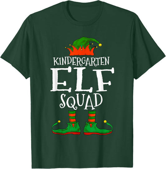 Kindergarten Elf Squad Teacher Student Christmas Gift Men Women Kids T-Shirt - T-Shirt | Forest