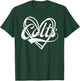 Colts Heart Name Vintage Retro Men Women Kids Girls T-Shirt - T-Shirt | Forest