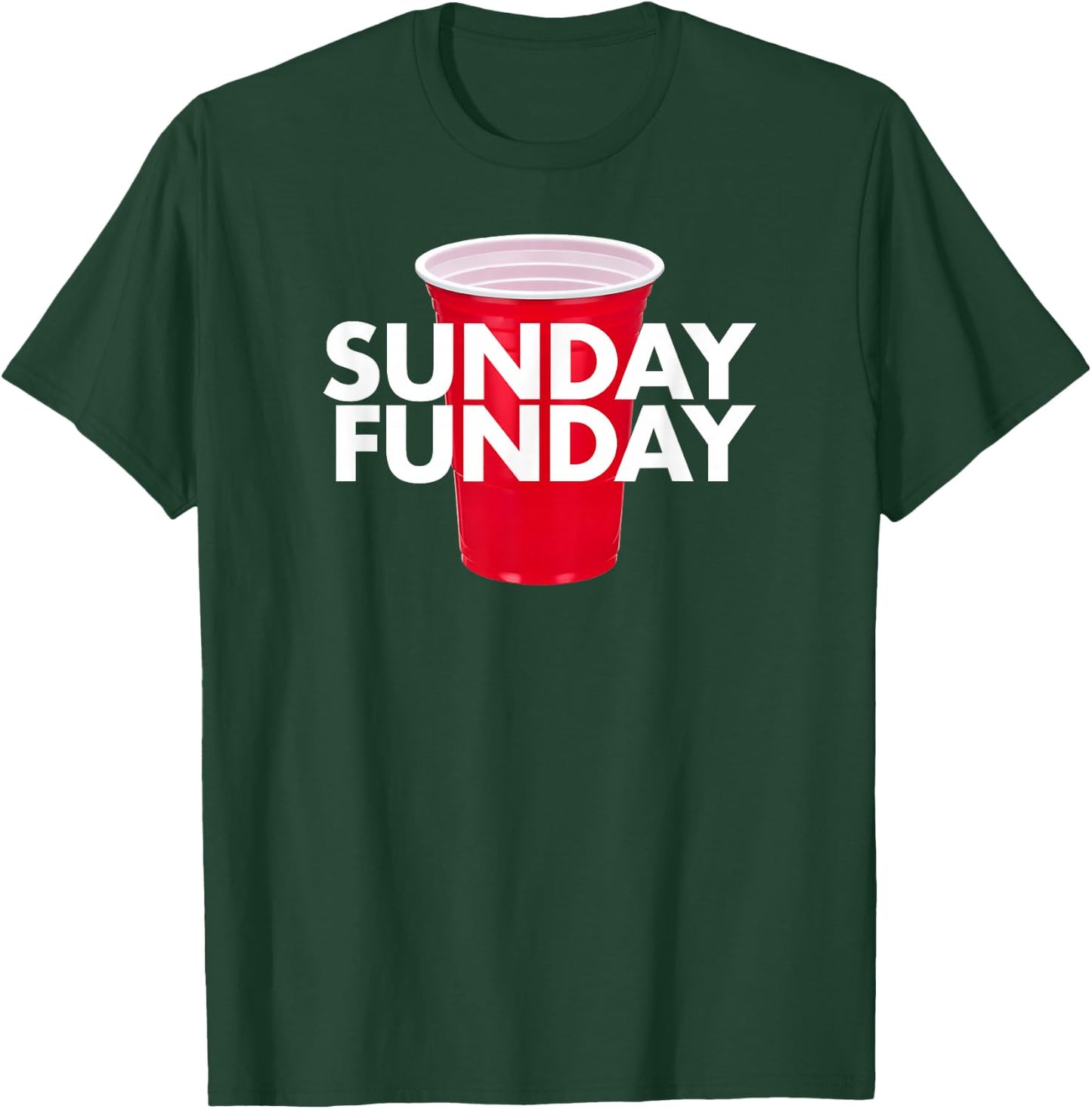 Sunday Funday - Day Drinking Red Cup Beer Alcohol Football T-Shirt - T-Shirt | Forest