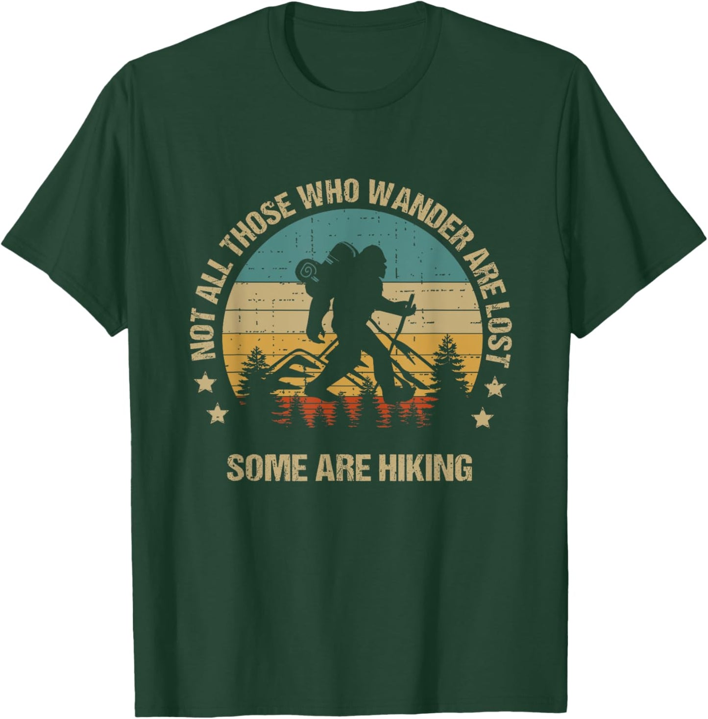 Vintage Bigfoot Funny Hiker Hiking Outdoor T-Shirt - T-Shirt | Forest
