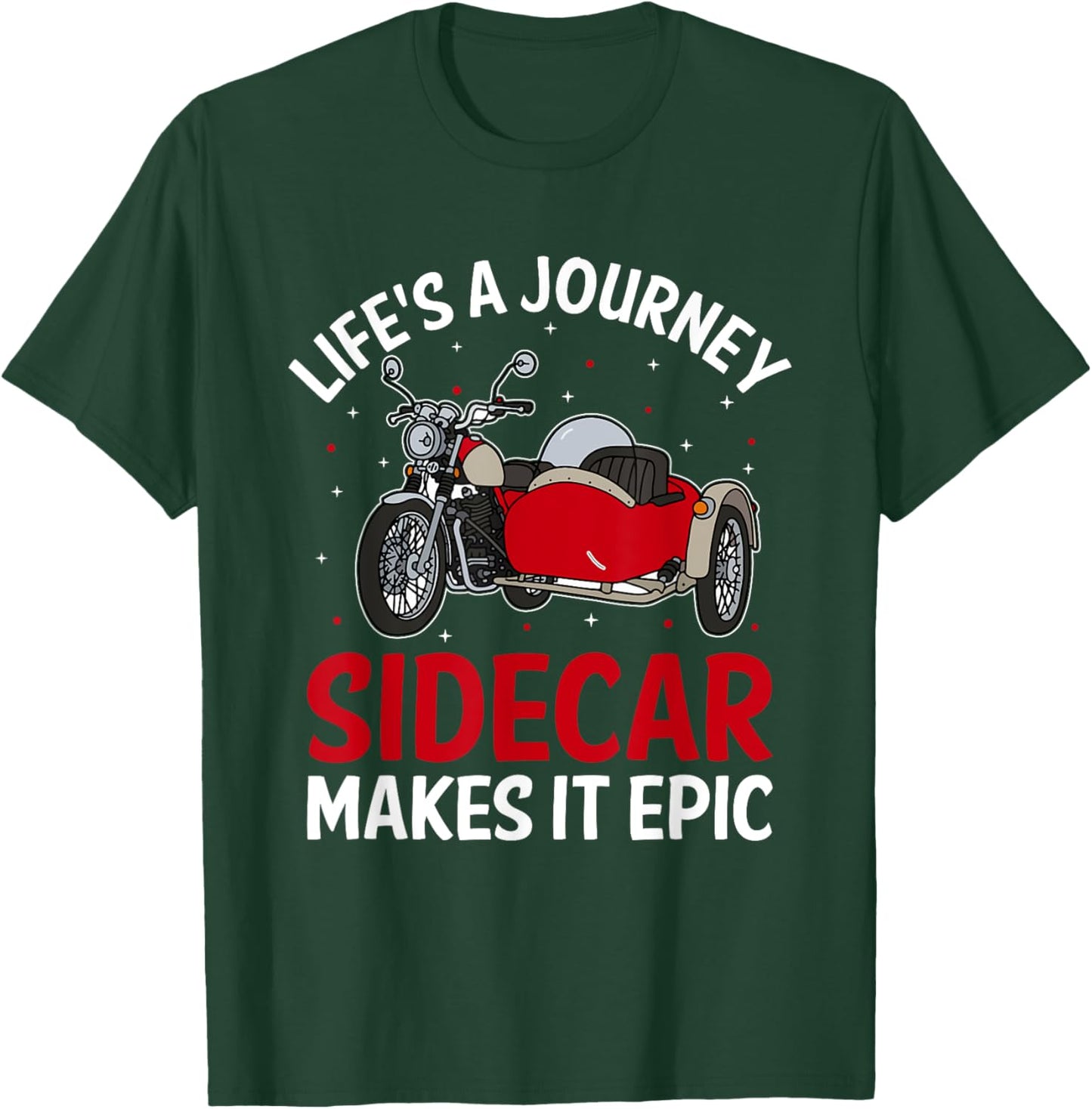 Sidecar Motorcycle Motorcyclist Bike Motorbike Sidecar Rider T-Shirt - T-Shirt | Forest