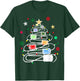 Chemistry Lab Scientist Phlebotomist Christmas Test Tubes Christmas Tree for Medical Professionals, Science Enthusiasts, Lab Technicians, -Adults, Black, Small, Short Sleeve, Winter T-Shirt - T-Shirt | Forest