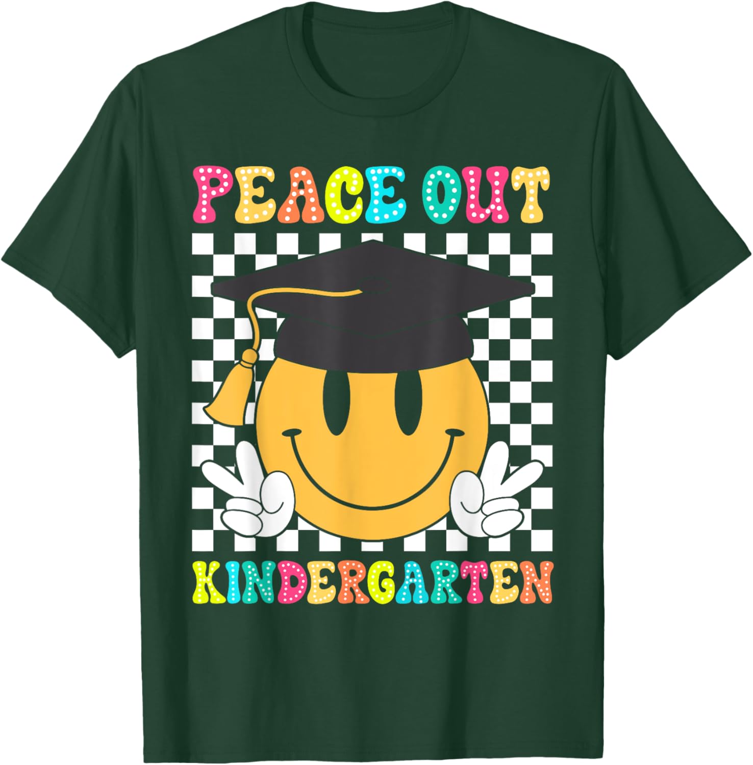 Peace Out Kindergarten Graduation Class Of 2024 Kid Boy Girl T-Shirt - T-Shirt | Forest