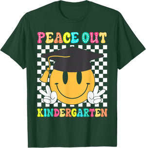 Peace Out Kindergarten Graduation Class Of 2024 Kid Boy Girl T-Shirt - T-Shirt | Forest