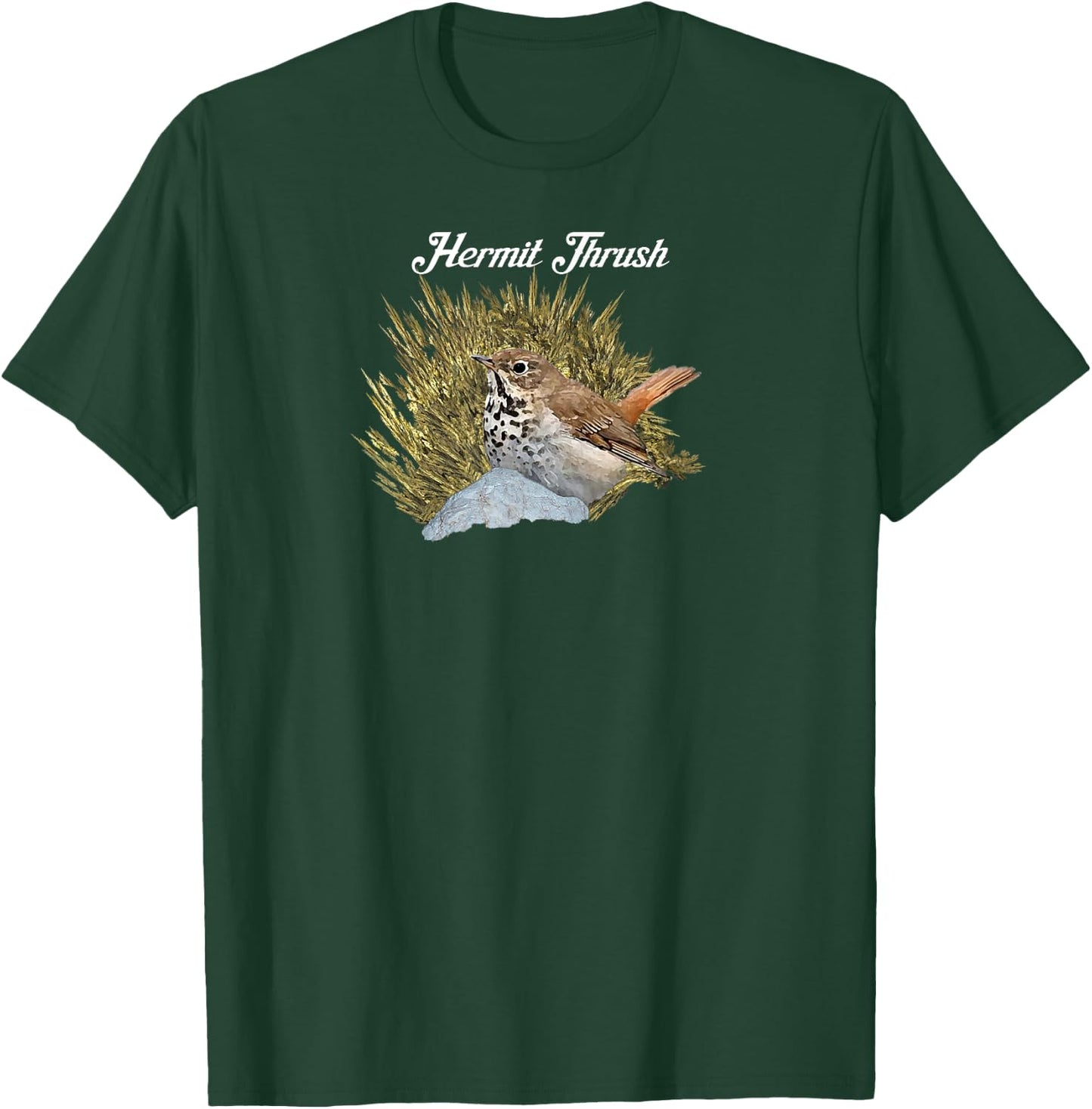 Hermit Thrush. Fractal. T-Shirt - T-Shirt | Forest