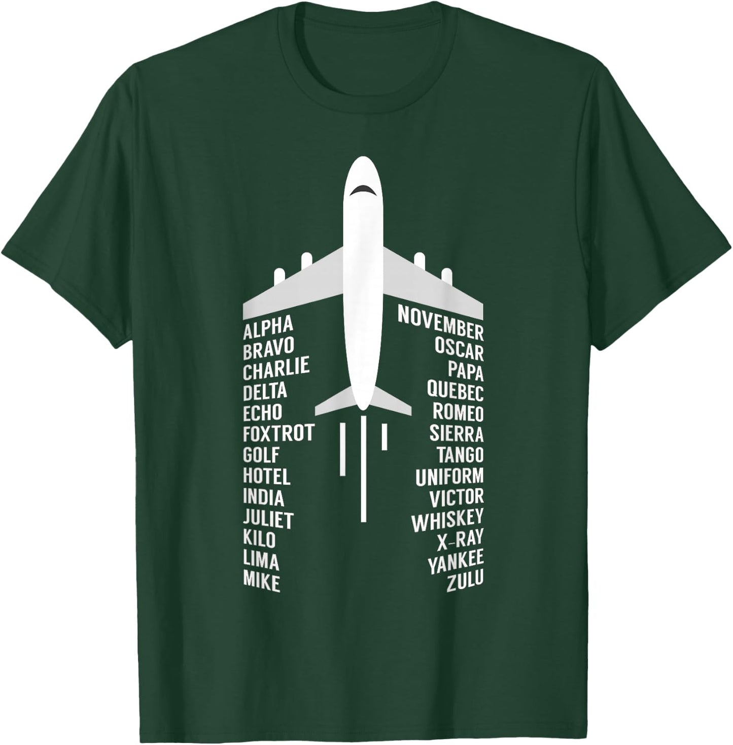 Phonetic Alphabet Aviation Pilot Aeroplane Aeroplane Gift T-Shirt - T-Shirt | Forest