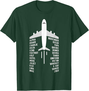 Phonetic Alphabet Aviation Pilot Aeroplane Aeroplane Gift T-Shirt - T-Shirt | Forest