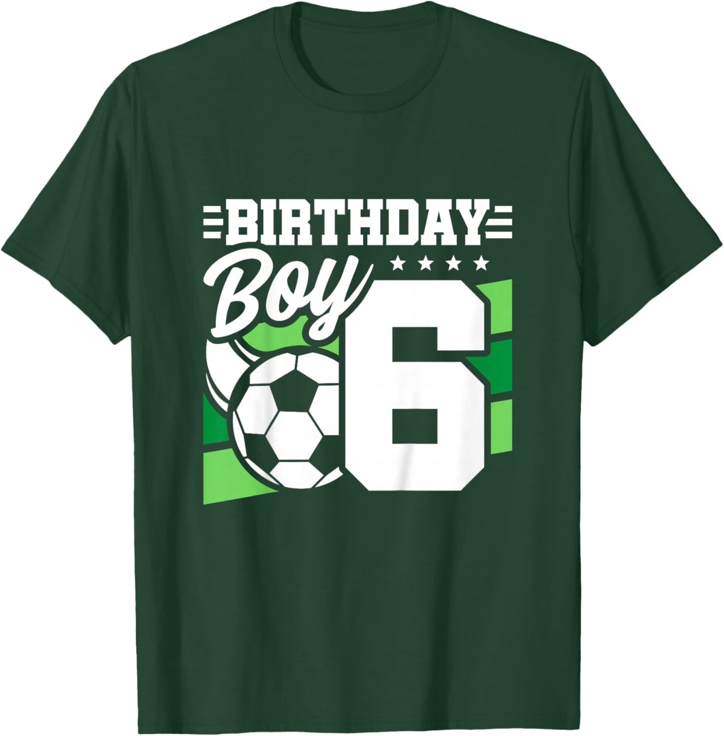 Kids Soccer Birthday Party - 6 Year Old Boy - 6th Birthday T-Shirt - T-Shirt | Forest