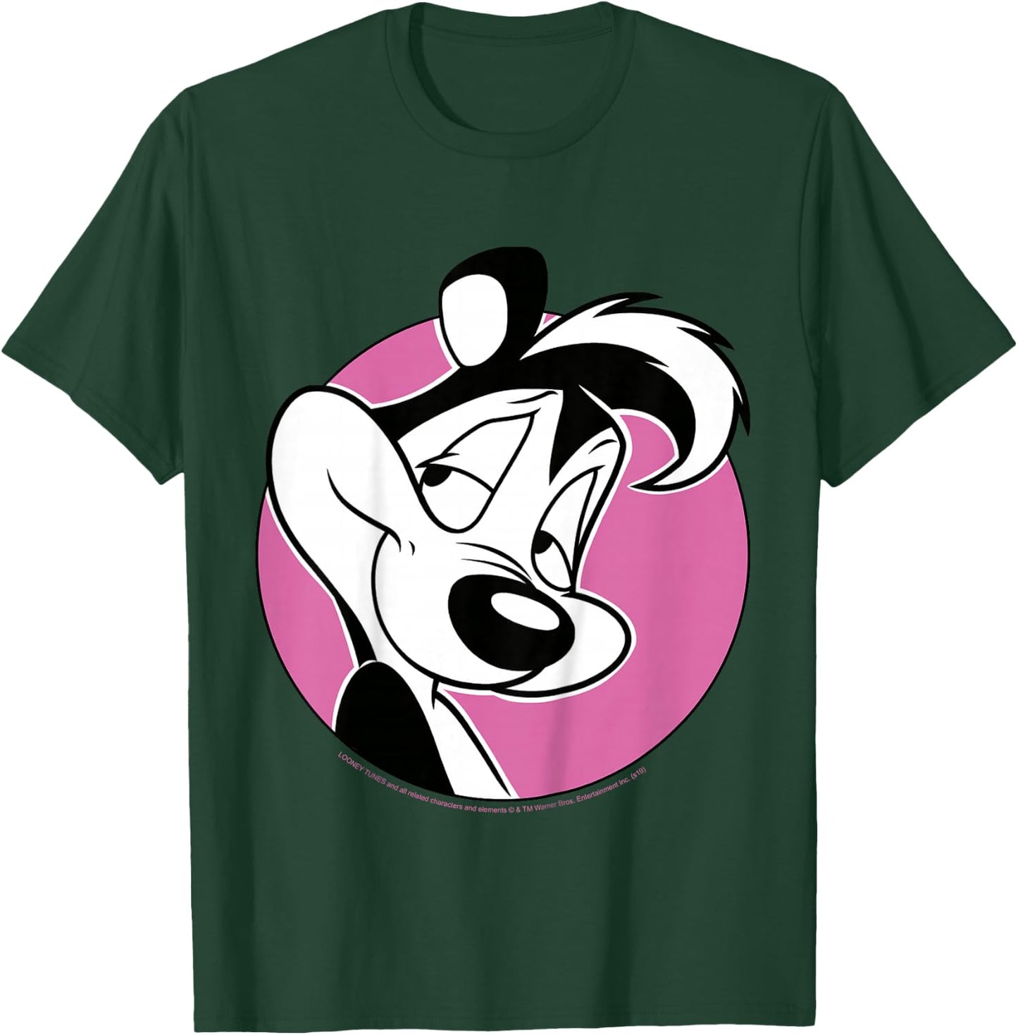 Kids Looney Tunes Pepe Le Pew Pink Circle Portrait T-Shirt - T-Shirt | Forest
