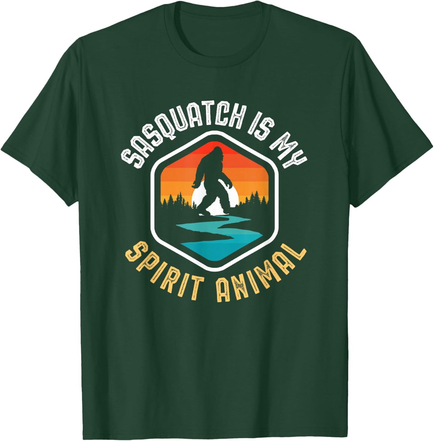 Sasquatch is my Spirit Animal Vintage Bigfoot Outdoor T-Shirt - T-Shirt | Forest