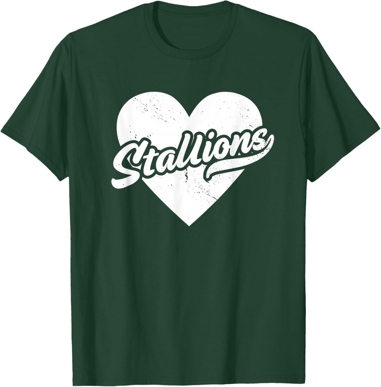 Vintage Stallions High School Spirit Go Stallions Love T-Shirt - T-Shirt | Forest
