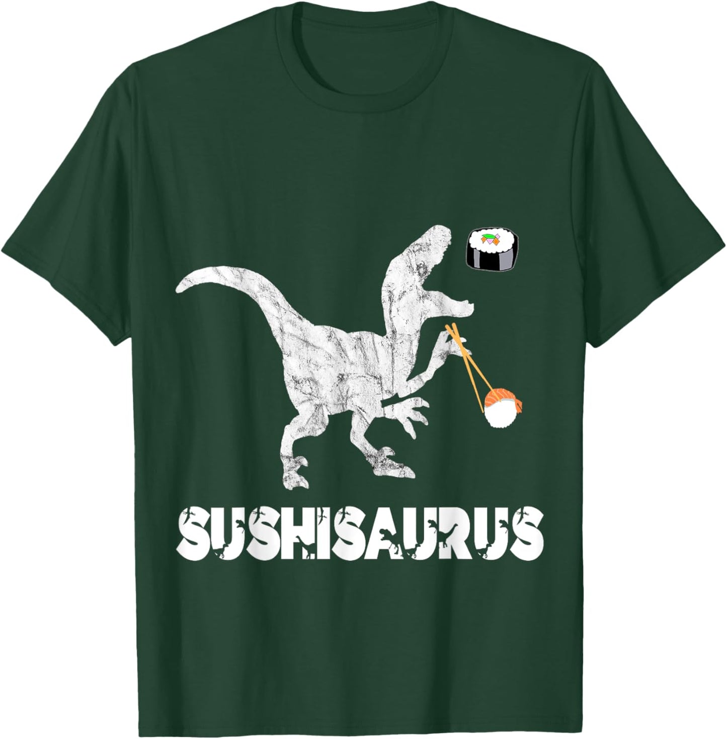Sushi Dinosaurs Funny Japanese Foodie Dino Asian Food T-Rex T-Shirt - T-Shirt | Forest