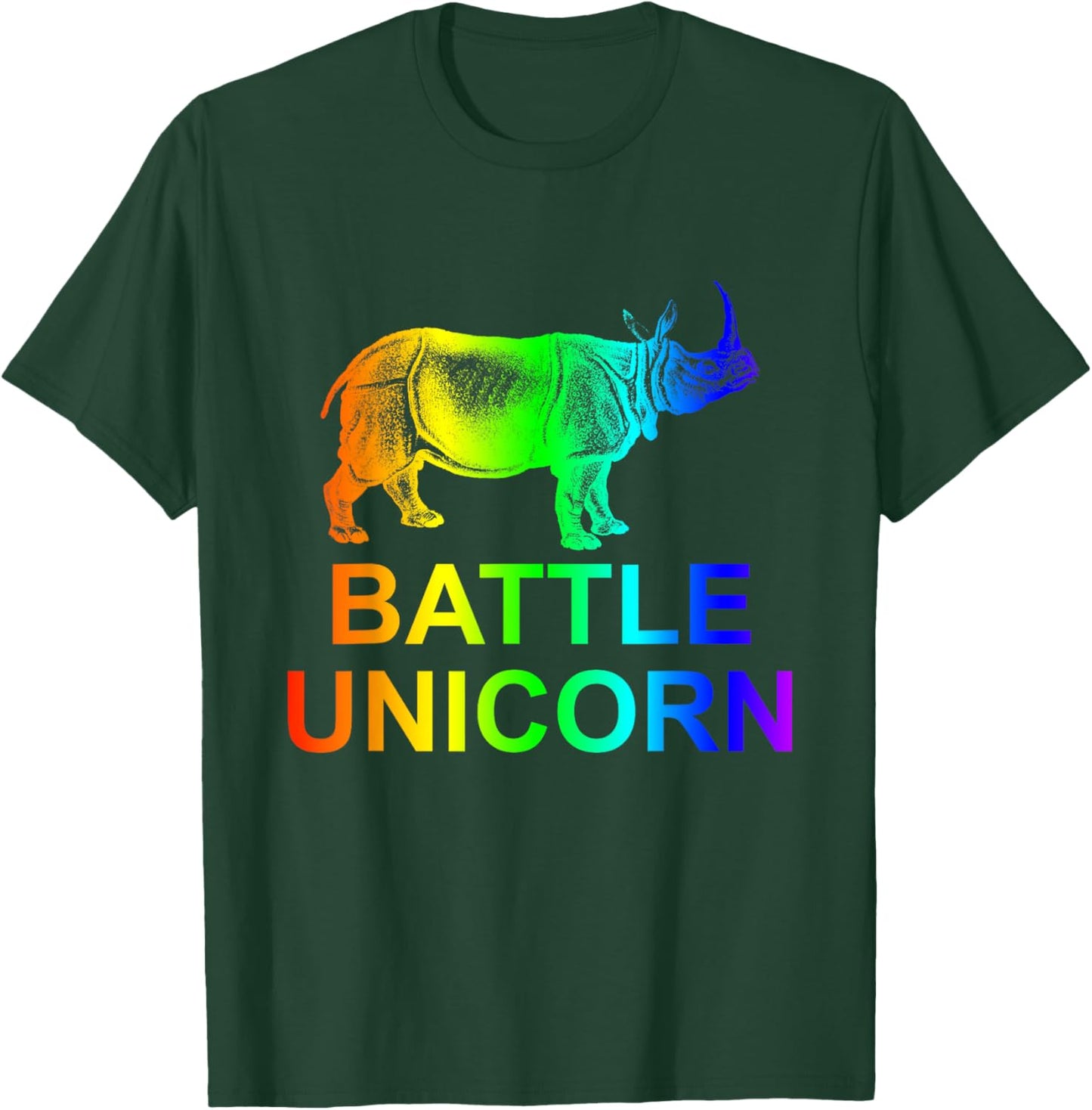 Battle Unicorn Funny Apparel T-Shirt - T-Shirt | Forest