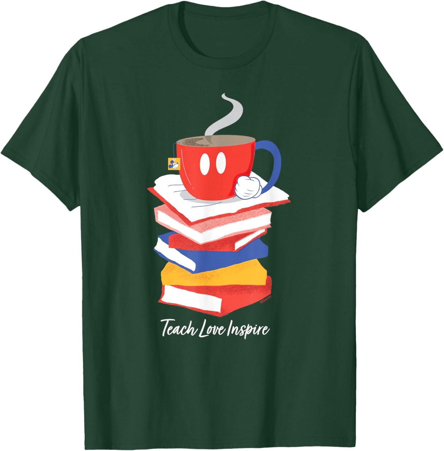 Disney Mickey Mouse Teacup Teach Love Inspire Teacher's Day T-Shirt - T-Shirt | Forest