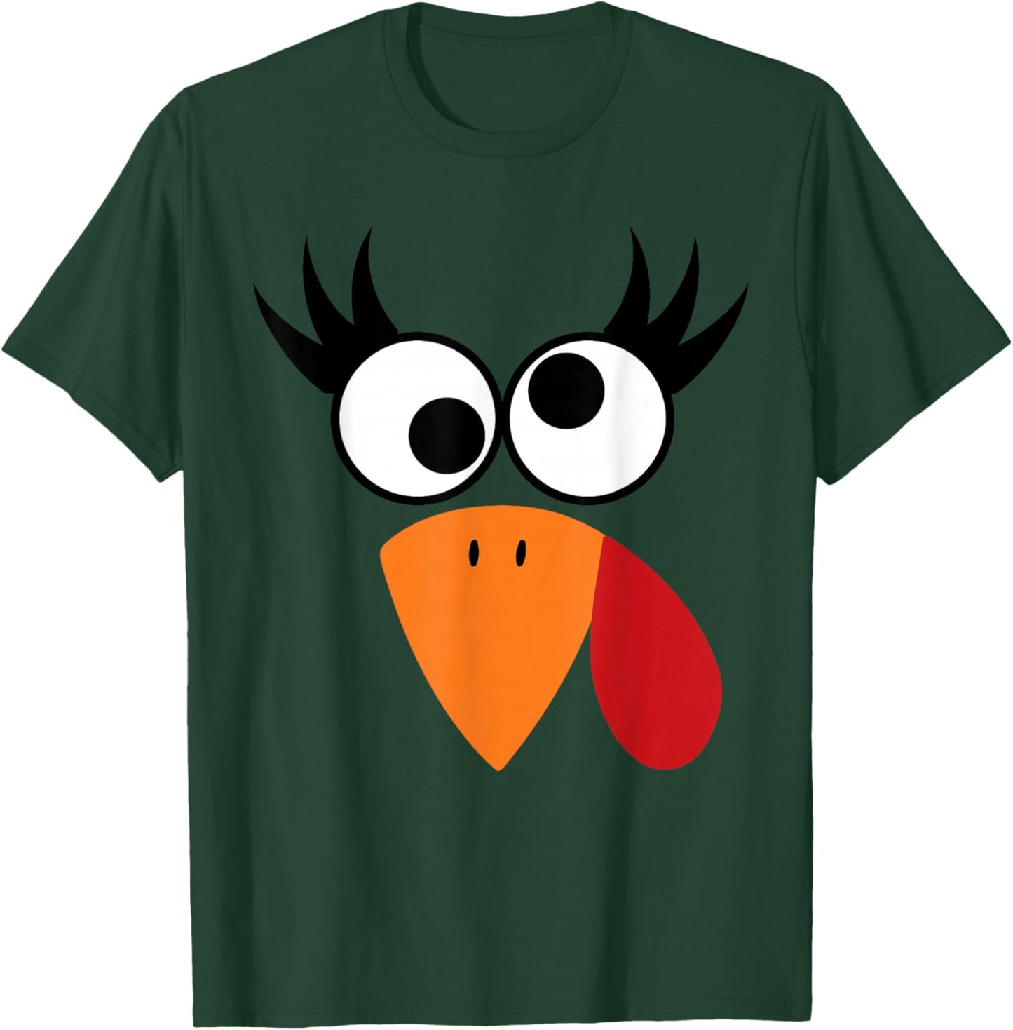 Funny Silly Turkey Face Happy Turkey Day Thanksgiving T-Shirt - T-Shirt | Forest