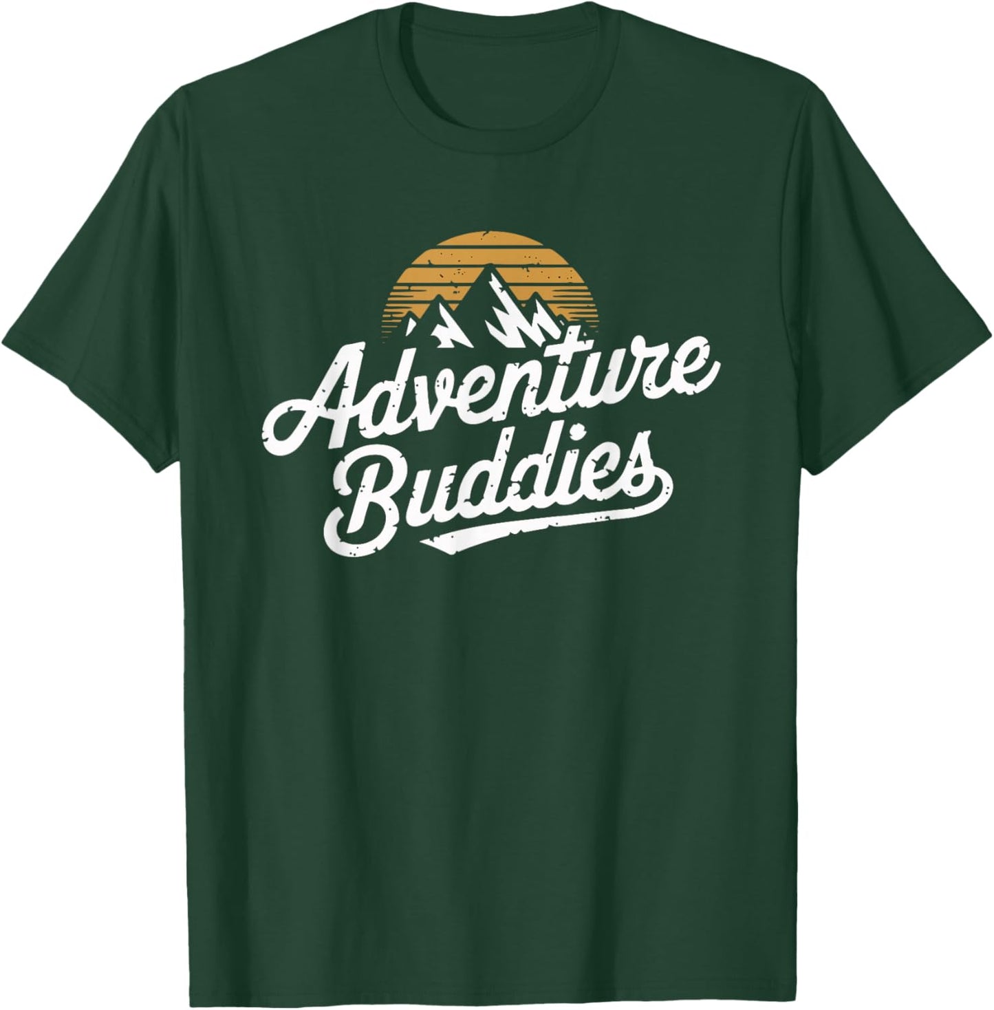 Adventure Buddies Mountain Hiker Hiking Funny Couple Outdoor T-Shirt - T-Shirt | Forest