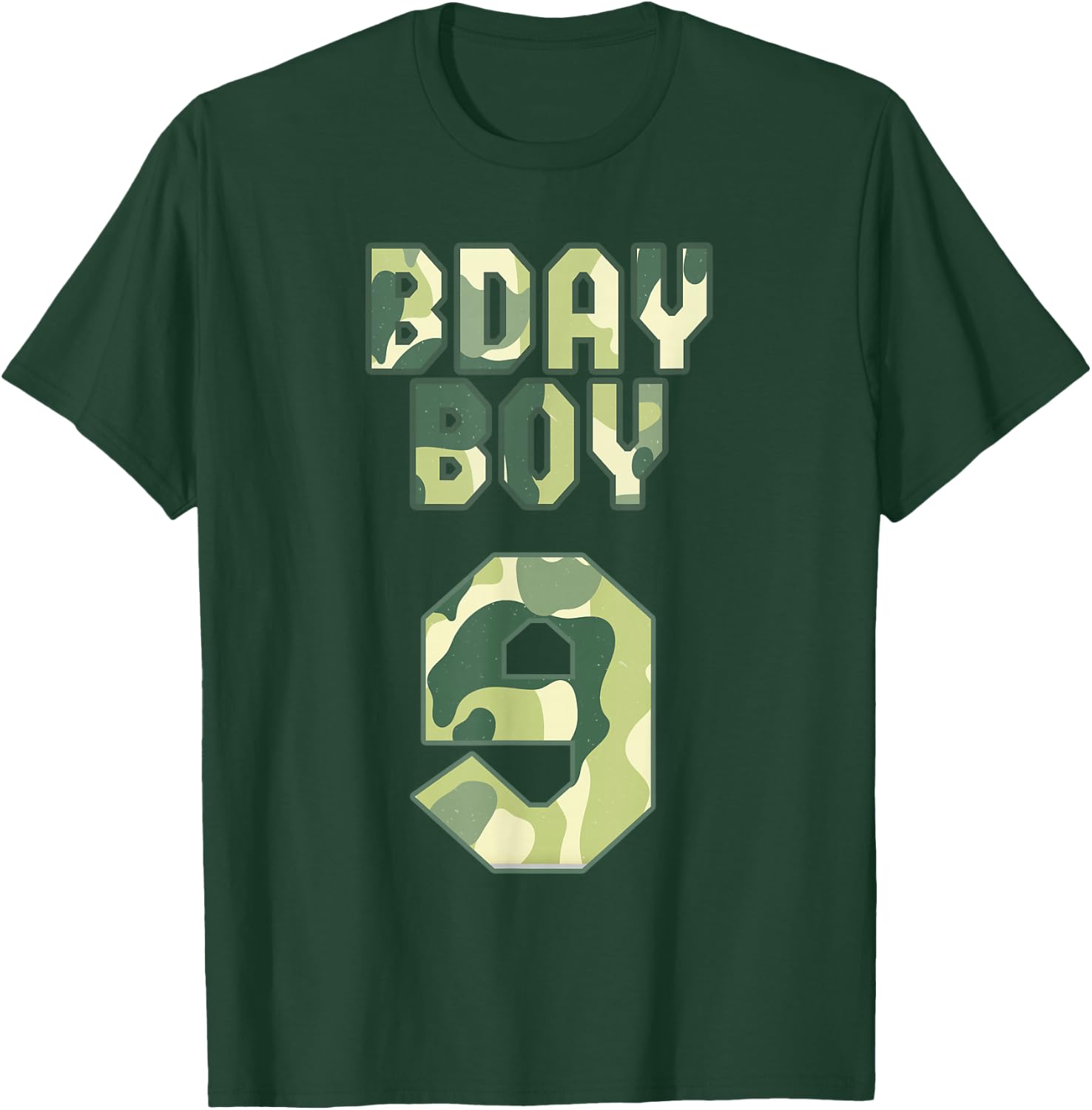 BDAY BOY Military Little Officer 9th Birthday My Camouflage T-Shirt - T-Shirt | Forest