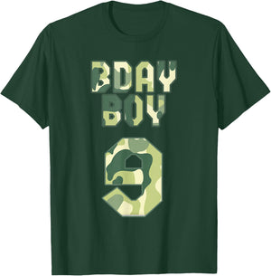 BDAY BOY Military Little Officer 9th Birthday My Camouflage T-Shirt - T-Shirt | Forest