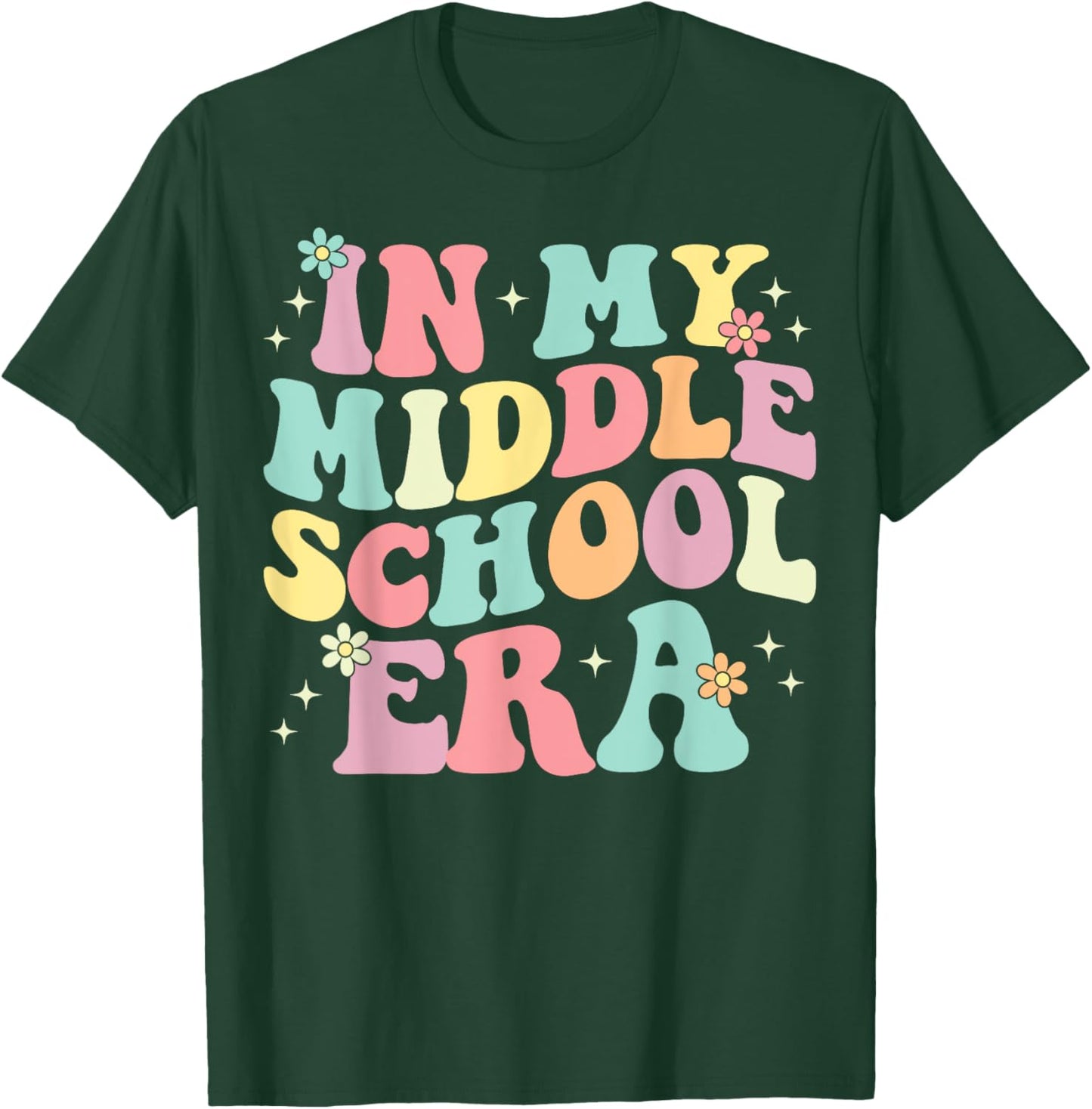Groovy In My Middle School Era Back To School Teacher T-Shirt - T-Shirt | Forest