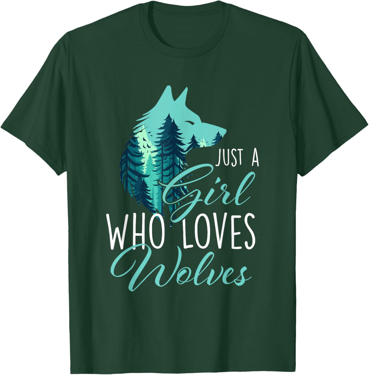 Just A Girl Who Loves Wolves - Wolf Lover Wildlife Animal T-Shirt - T-Shirt | Forest