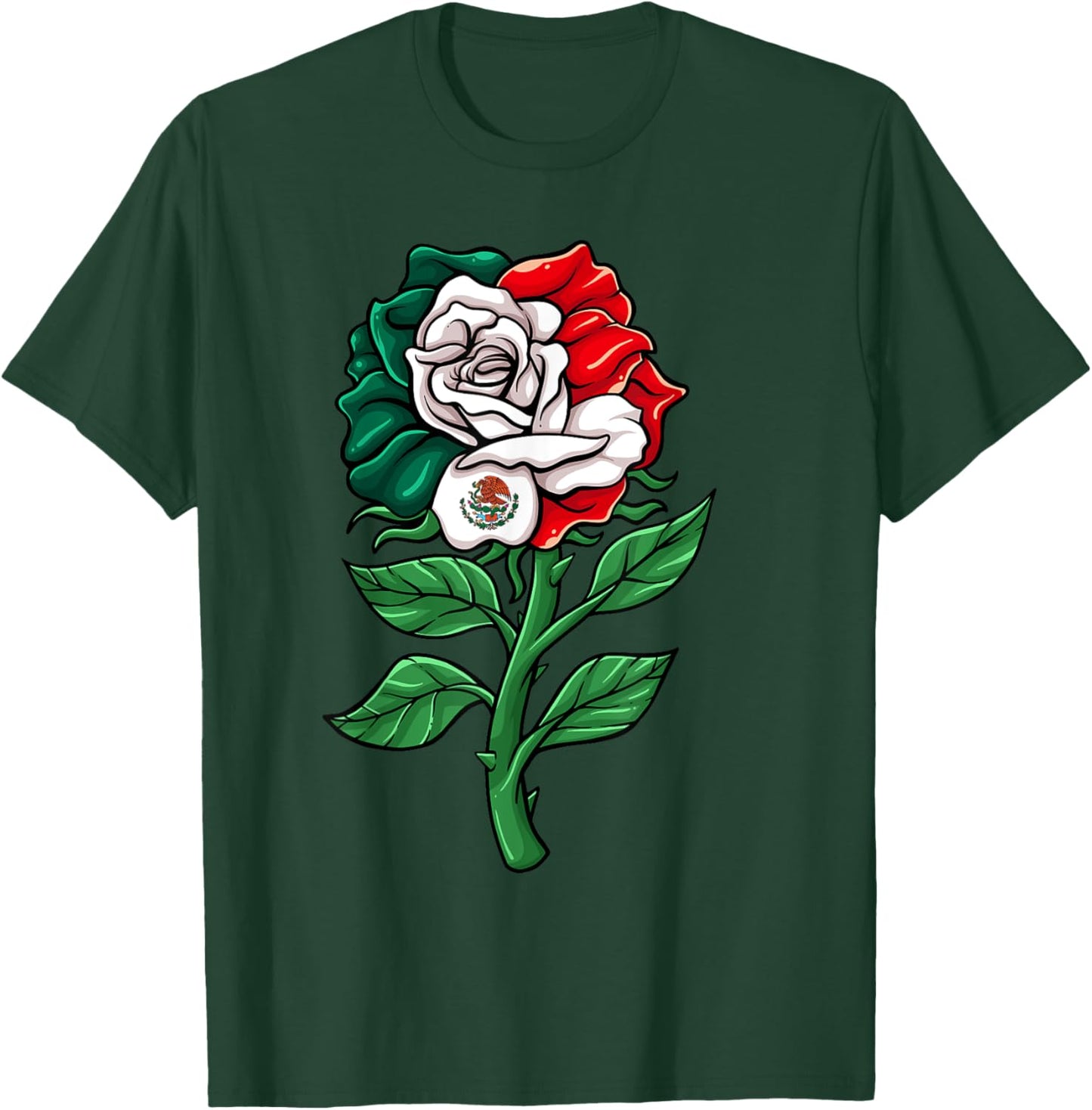 Mexico Gift Rose Tijuana Mexican Hispanic Pride Poncho T-Shirt - T-Shirt | Forest