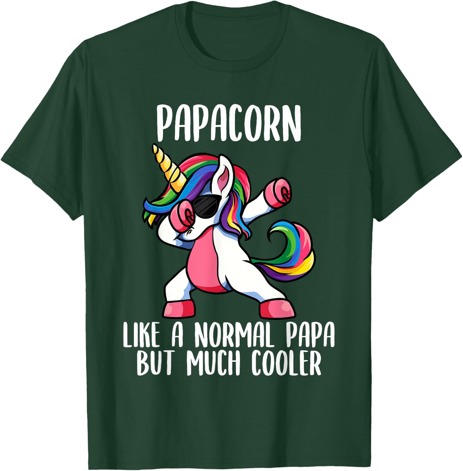 Unicorn Dad Girl Birthday Party Clothing Papacorn T-Shirt - T-Shirt | Forest