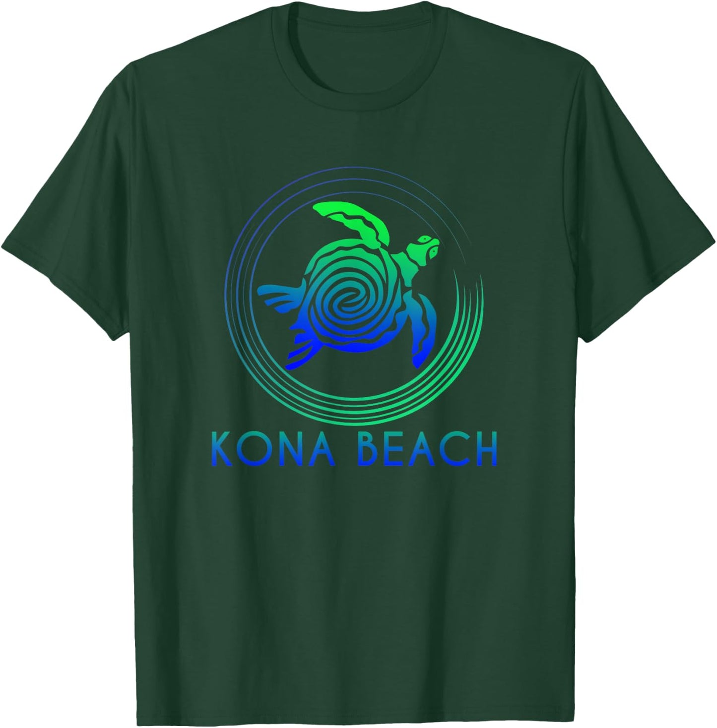 Kona Beach Hawaii Tribal Turtle Shirt T-Shirt - T-Shirt | Forest