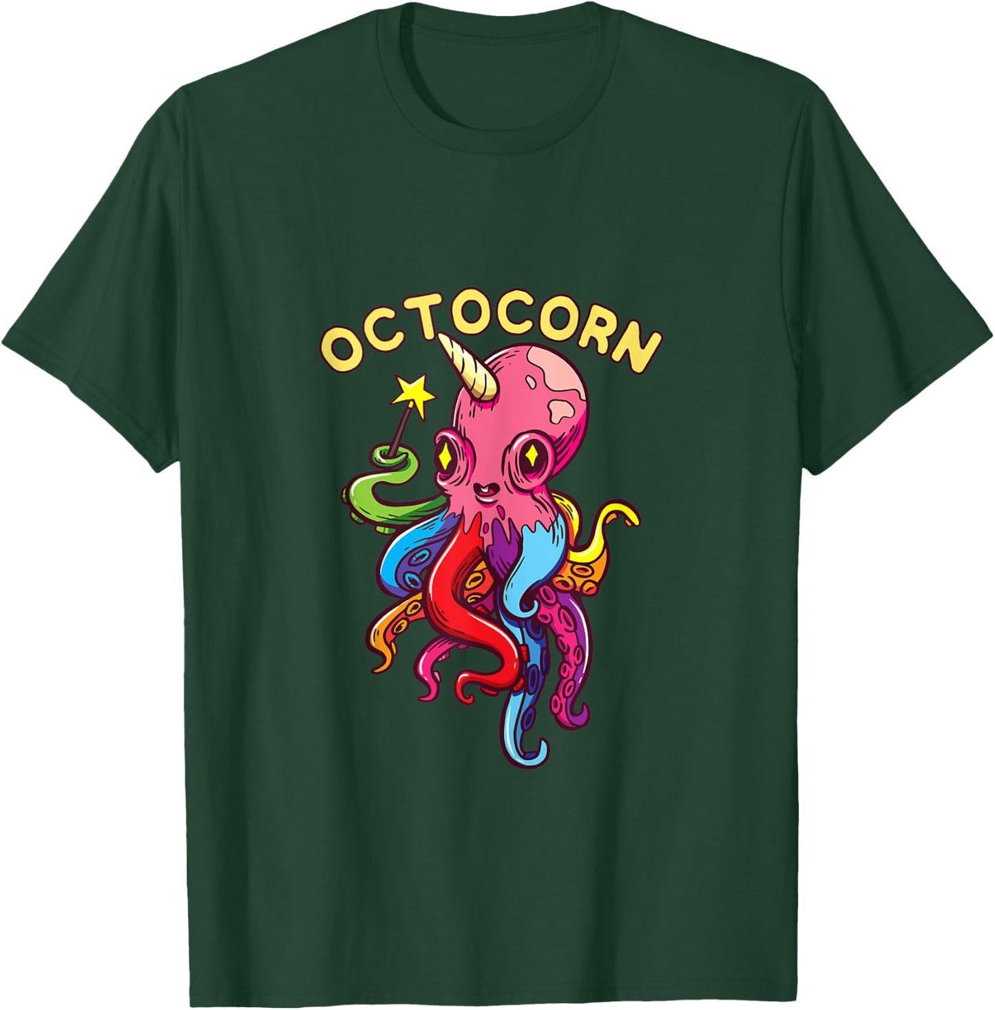 Octocorn Octopus Unicorn - Cute Magical Devil Fish T-Shirt - T-Shirt | Forest